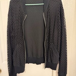 Express Black Mesh Bomber Jacket